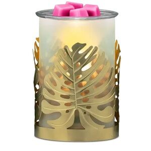 Scentsy Luxe Leaves Gold and Pink Leaf Wax Warmer